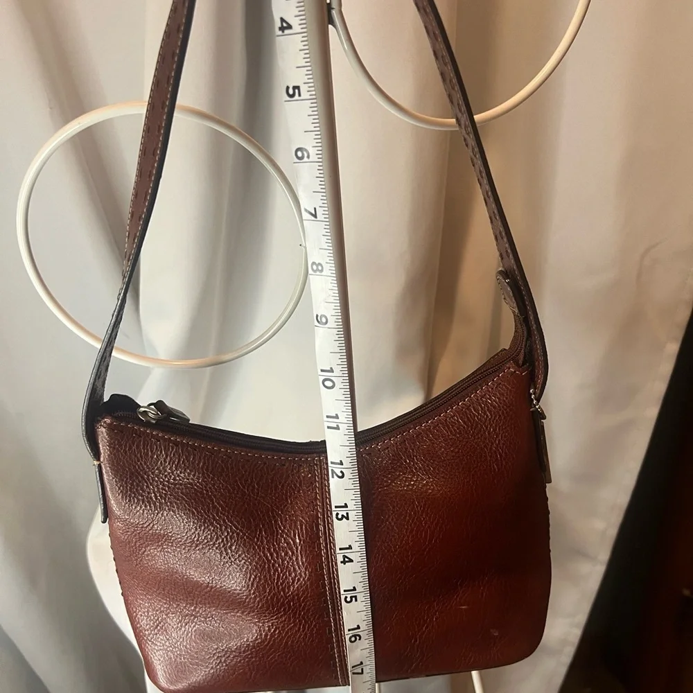 Fossil Vintage Rich Brown Leather Bag with Key Charm